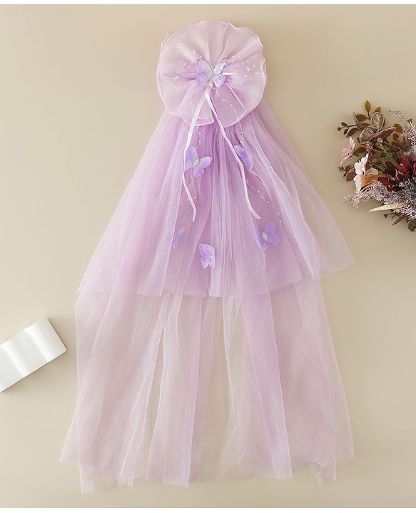 Babyhug Free Size Bow & Butterfly Clips - Purple