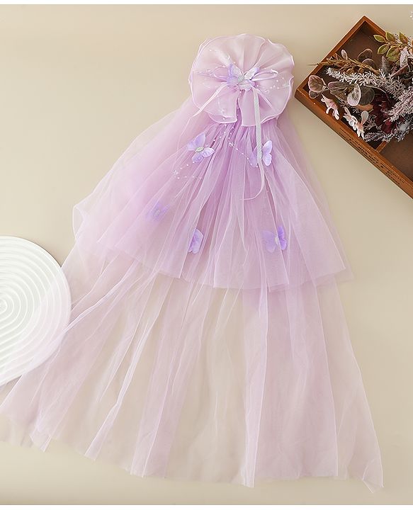 Babyhug Free Size Bow & Butterfly Clips - Purple