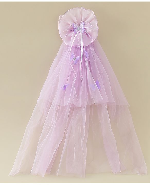 Babyhug Free Size Bow & Butterfly Clips - Purple