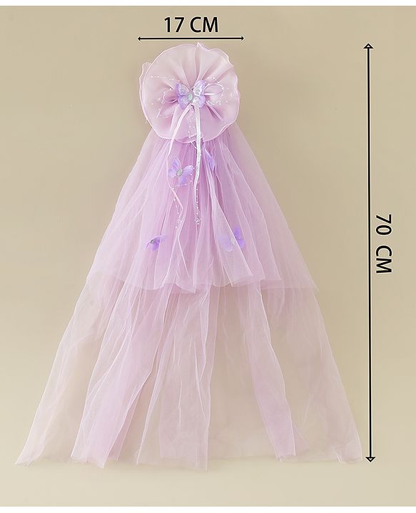 Babyhug Free Size Bow & Butterfly Clips - Purple