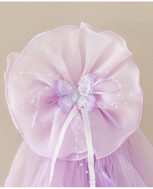 Babyhug Free Size Bow & Butterfly Clips - Purple