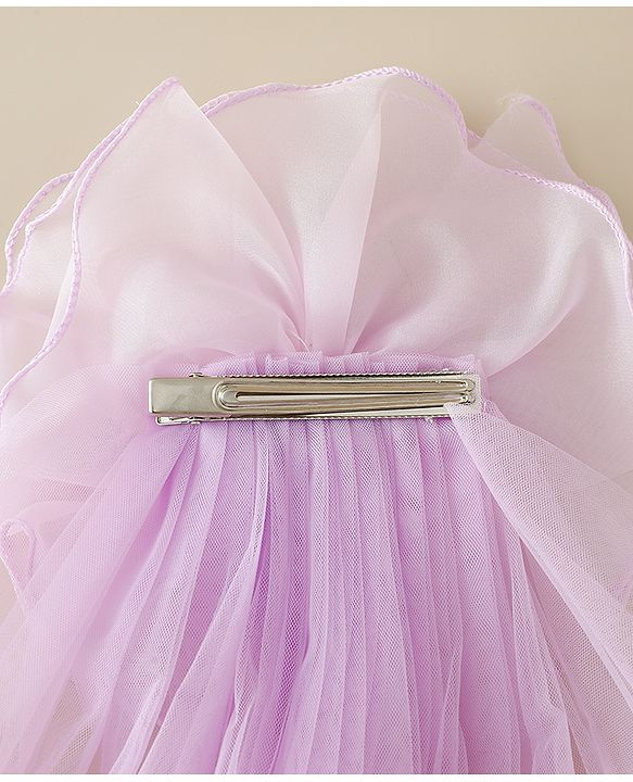 Babyhug Free Size Bow & Butterfly Clips - Purple