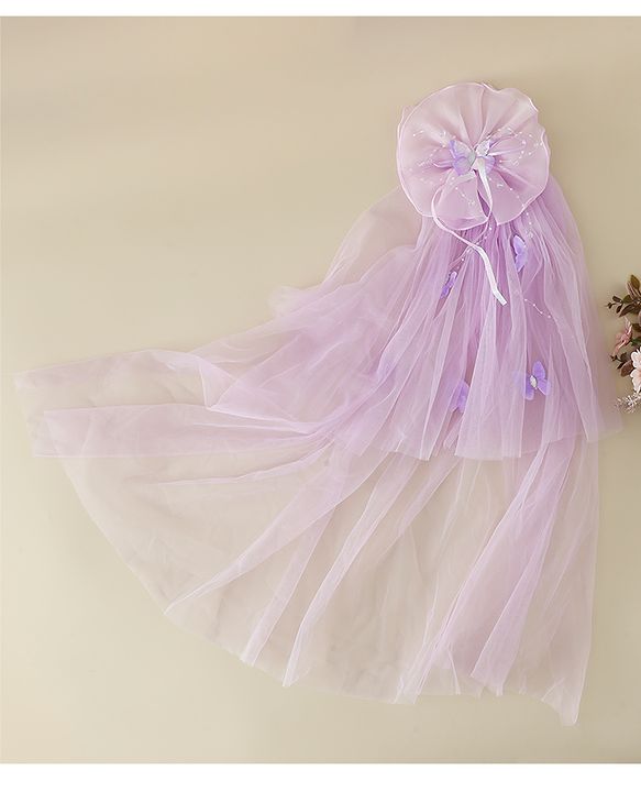 Babyhug Free Size Bow & Butterfly Clips - Purple