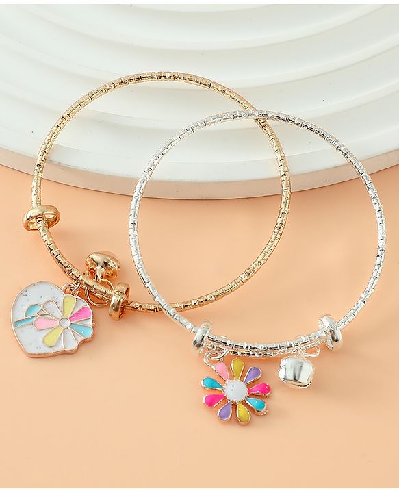 Babyhug Colorful Floral Charm Bracelet Set Pack of 2