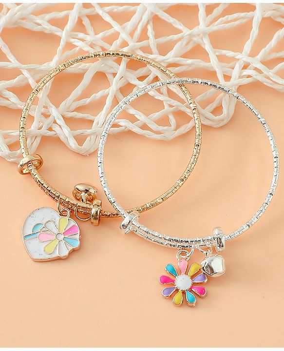 Babyhug Colorful Floral Charm Bracelet Set Pack of 2