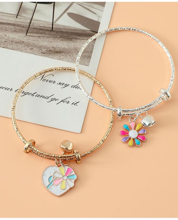 Babyhug Colorful Floral Charm Bracelet Set Pack of 2