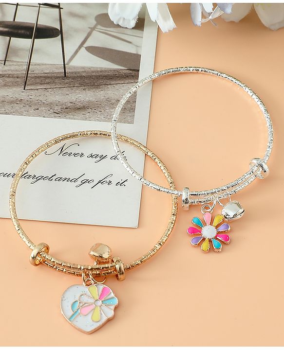 Babyhug Colorful Floral Charm Bracelet Set Pack of 2