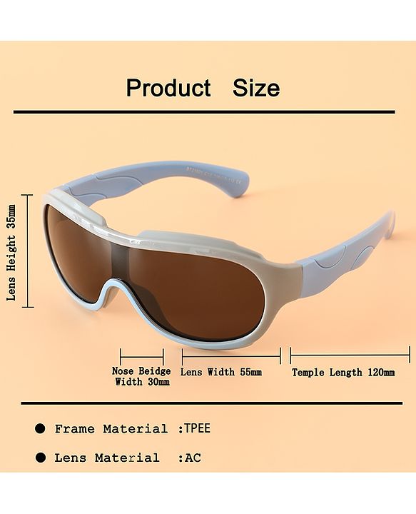 Babyhug 13 cm Baby Sunglasses Lightweight Frame Boy - Grey