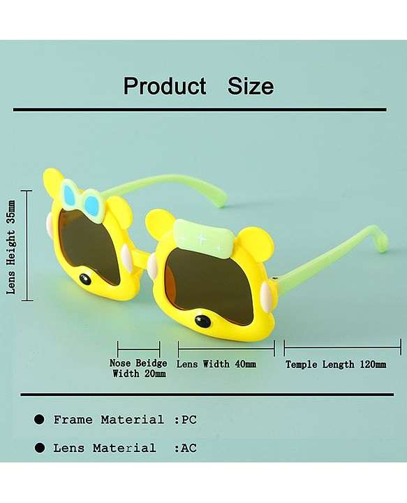 Babyhug 13 cm Baby Sunglasses Lightweight Frame Boy - Yellow