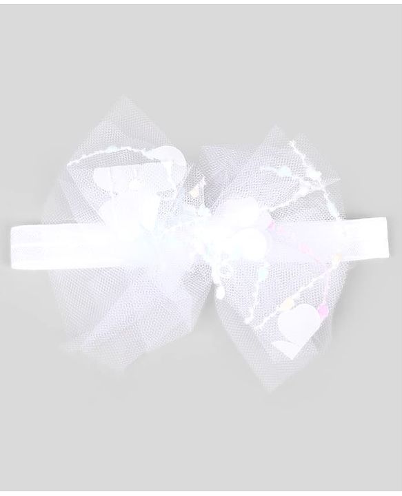 Babyhug Free Size Organza Tulip Bow Headbands with Sheer Layered Net Fabric Pack of 2 - Lavender & Pink
