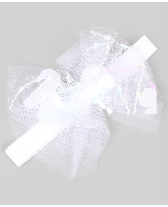 Babyhug Free Size Organza Tulip Bow Headbands with Sheer Layered Net Fabric Pack of 2 - Lavender & Pink