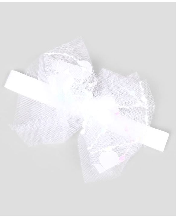 Babyhug Free Size Organza Tulip Bow Headbands with Sheer Layered Net Fabric Pack of 2 - Lavender & Pink