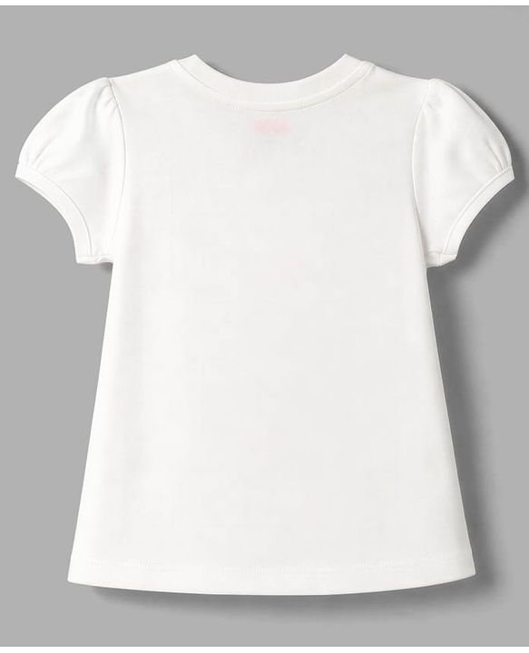 Babyhug Cotton Knit Half Sleeves T-Shirt & Capri Night Suit With Giraffe & Heart Print - White & Pink