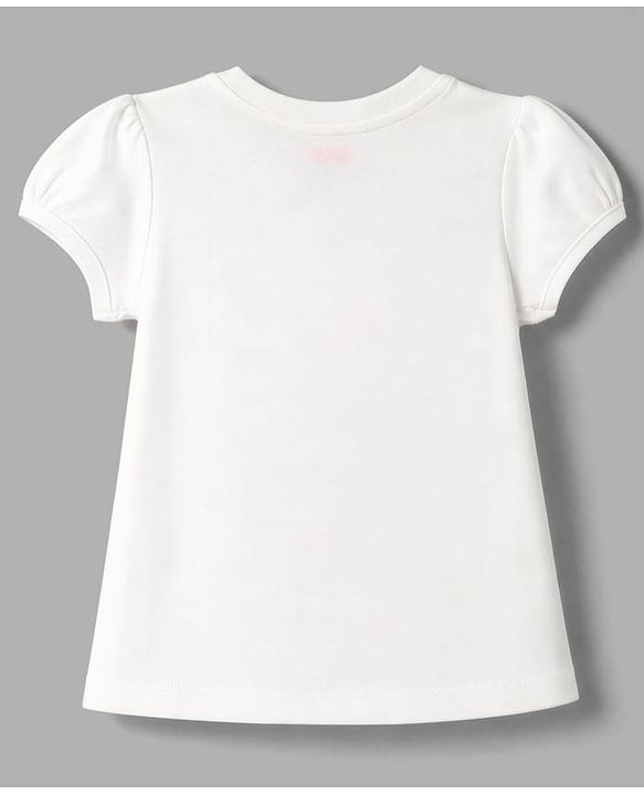 Babyhug Cotton Knit Half Sleeves T-Shirt & Capri Night Suit With Giraffe & Heart Print - White & Pink