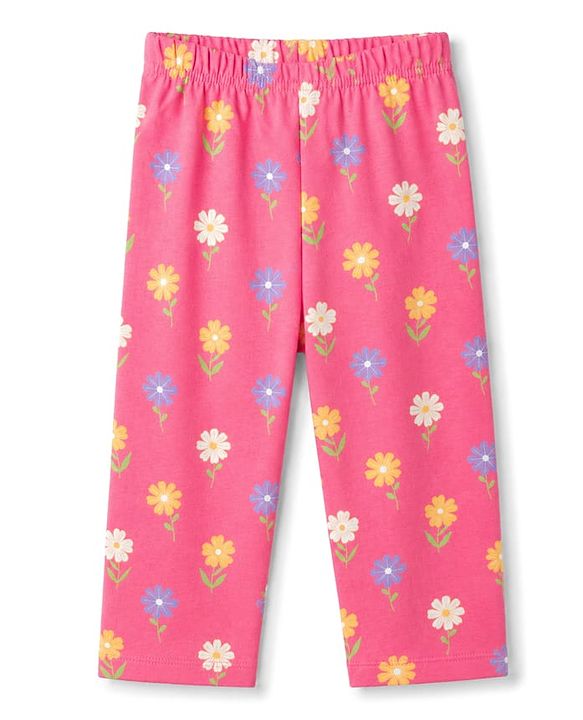 Babyhug 100% Cotton Knit Half Sleeves Front Open Top & Pyjama Night Suit with Floral Print - Pink