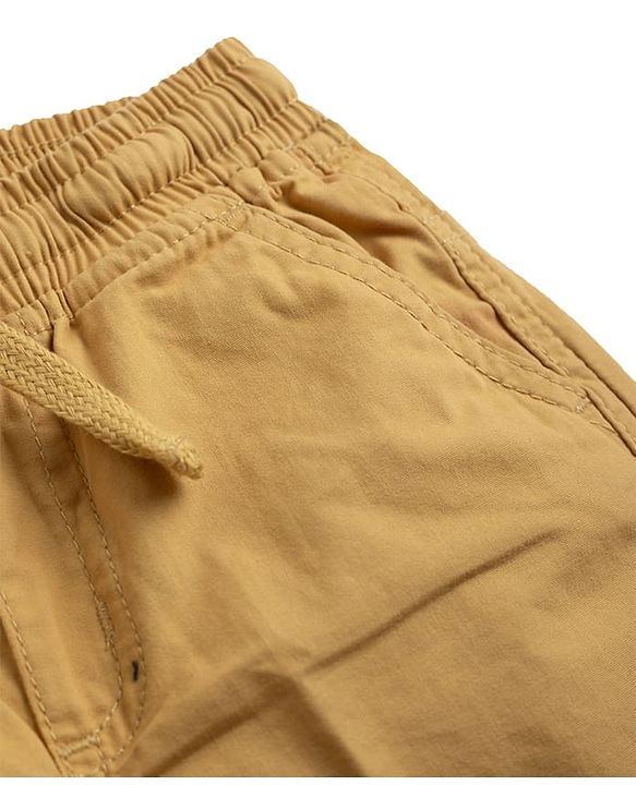 Babyhug Tussor 100% Cotton Woven Full Length Trousers with Patch & Pocket - Khaki