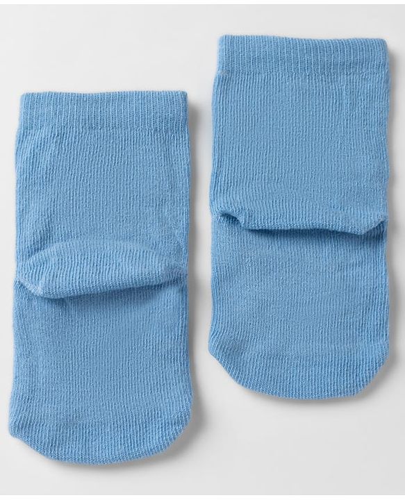 Cute Walk By Babyhug Non Terry Knit Anti Bacterial Ankle Length Striped Socks With Star & Astronaut Design Pack of 3 - Black, Sky Blue & Red