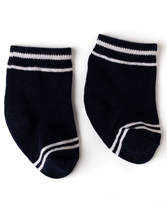 Cute Walk by Babyhug Non Terry Knit Anti-bacterial Ankle Length Striped Socks Pack of 3 - Yellow, Black & Red