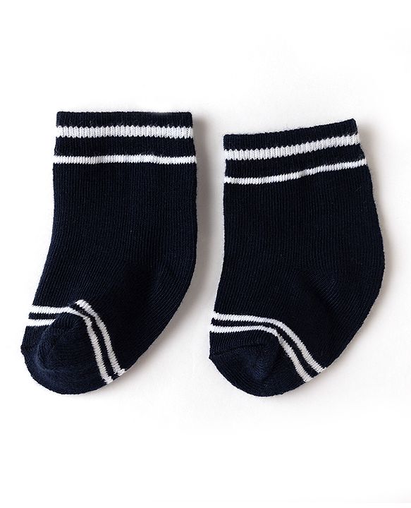 Cute Walk by Babyhug Non Terry Knit Anti-bacterial Ankle Length Striped Socks Pack of 3 - Yellow, Black & Red