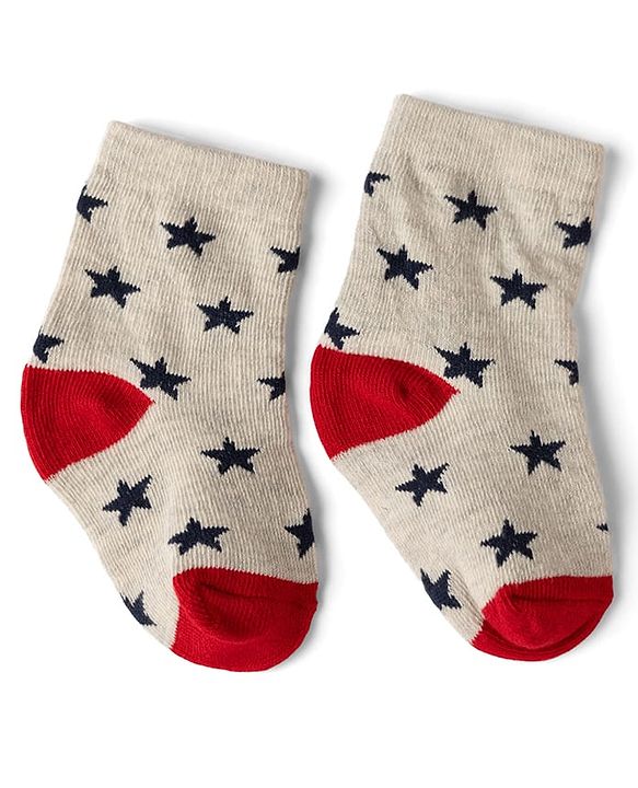 Cute Walk by Babyhug Non Terry Knit Anti-bacterial Ankle Length Striped Socks With Space Design Pack of 3 - Grey, Blue & Red