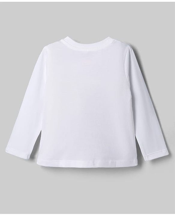 Babyhug Disney Single Jersey Knit Full Sleeves T-Shirt & Pyjama Night Suit with Minnie Mouse Graphic - White