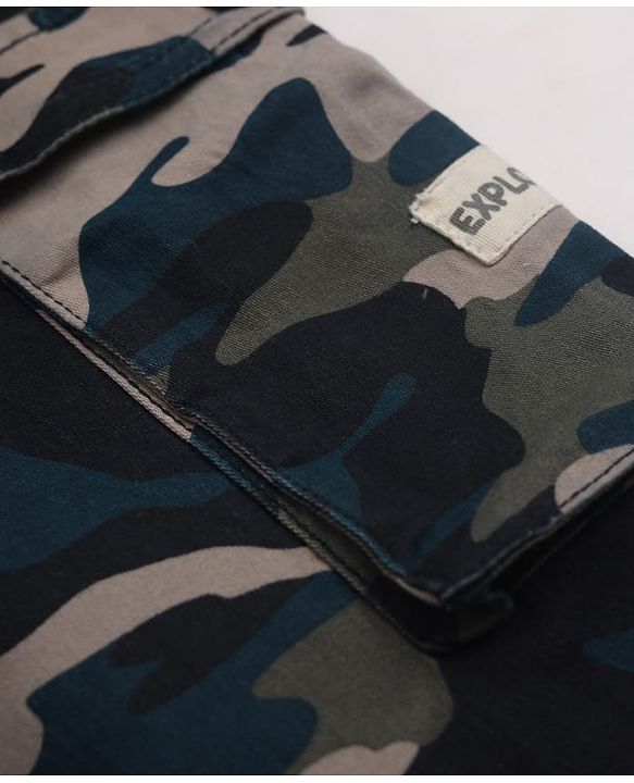 Babyhug Twill Woven Full Length Camouflage Trousers with Stretch & Pockets - Beige & Brown