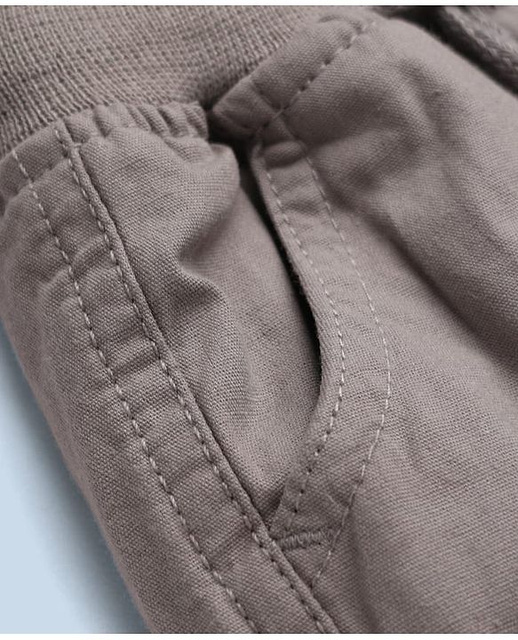 Babyhug 100% Cotton Woven Full Length Trouser in Charcoal Grey for 9-12 Months