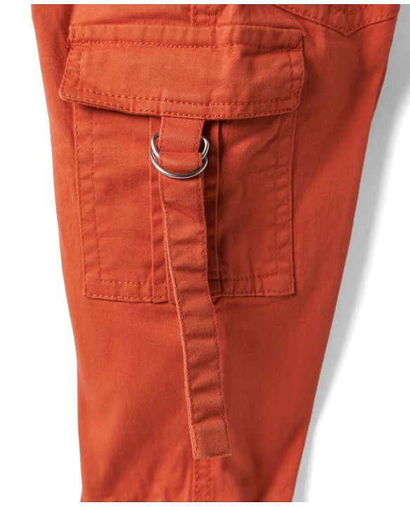 Babyhug Twill Woven Full Length Solid Color Trousers with  Cargo Pockets - Beige