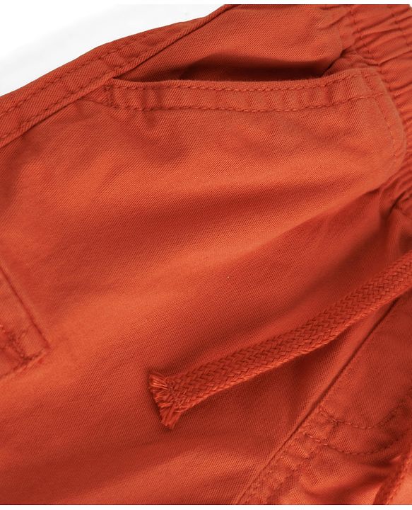Babyhug Twill Woven Full Length Solid Color Trousers with  Cargo Pockets - Beige