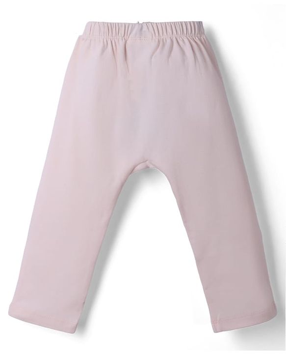 Babyhug Disney 100% Cotton Interlock Knit Full Length Diaper Leggings with Minnie Mouse Graphic Print Pack of 2 - Pink