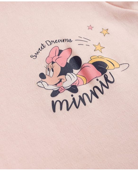 Babyhug Disney Preemie Interlock Knit Full Sleeves Sleep Suit with Minnie Mouse Print Pack of 2 - Pink