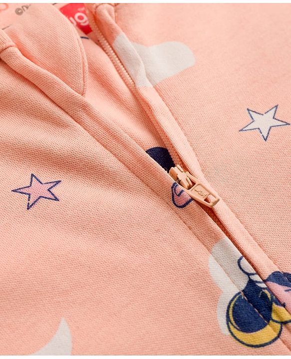 Babyhug Disney Preemie Interlock Knit Full Sleeves Sleep Suit with Minnie Mouse Print Pack of 2 - Pink