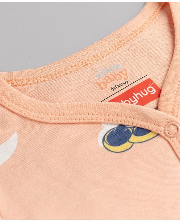 Babyhug Disney Interlock Knit Full Sleeves Jhablas with Minnie Mouse Graphics Pack of 2 - Peach & Cream