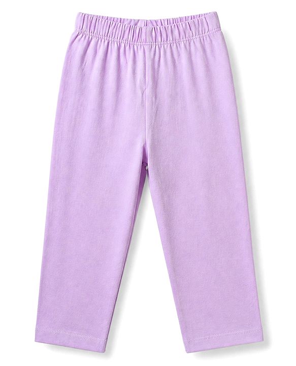 Babyhug Disney 100% Cotton Single Jersey Knit Full Sleeve T-Shirt Pyjama Night Suit With Minnie & Friends Graphic in Purple