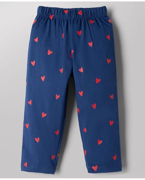 Babyhug Disney 100% Cotton Single Jersey Knit Full Sleeve T Shirt Pyjama Set With Minnie & Friends Graphic Print - Navy Blue