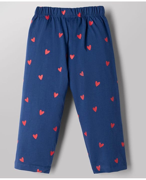 Babyhug Disney 100% Cotton Single Jersey Knit Full Sleeve T Shirt Pyjama Set With Minnie & Friends Graphic Print - Navy Blue