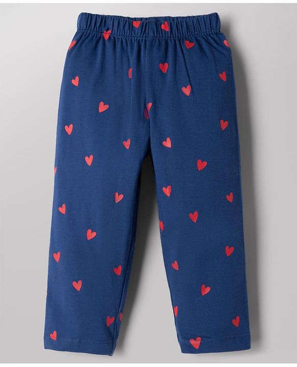 Babyhug Disney 100% Cotton Single Jersey Knit Full Sleeve T Shirt Pyjama Set With Minnie & Friends Graphic Print - Navy Blue
