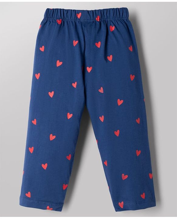 Babyhug Disney 100% Cotton Single Jersey Knit Full Sleeve T Shirt Pyjama Set With Minnie & Friends Graphic Print - Navy Blue