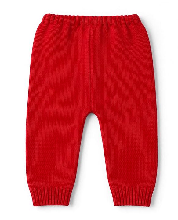 Babyhug Knit Full Sleeves Baby Sweater Set with Heart Design - Red