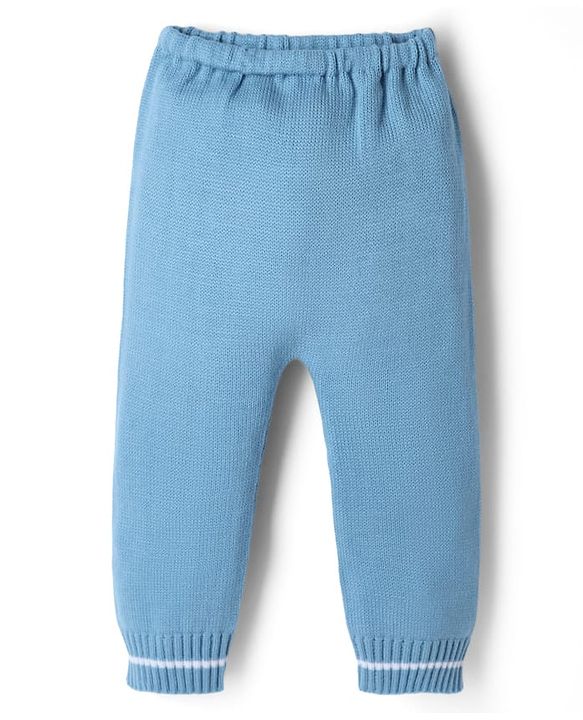 Babyhug Knit Full Sleeves Argyle Design Sweater Set - Light Blue