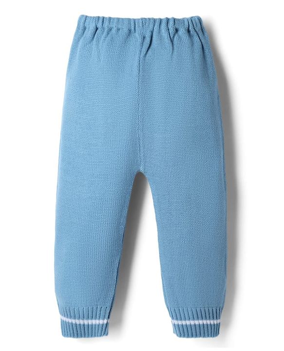 Babyhug Knit Full Sleeves Argyle Design Sweater Set - Light Blue