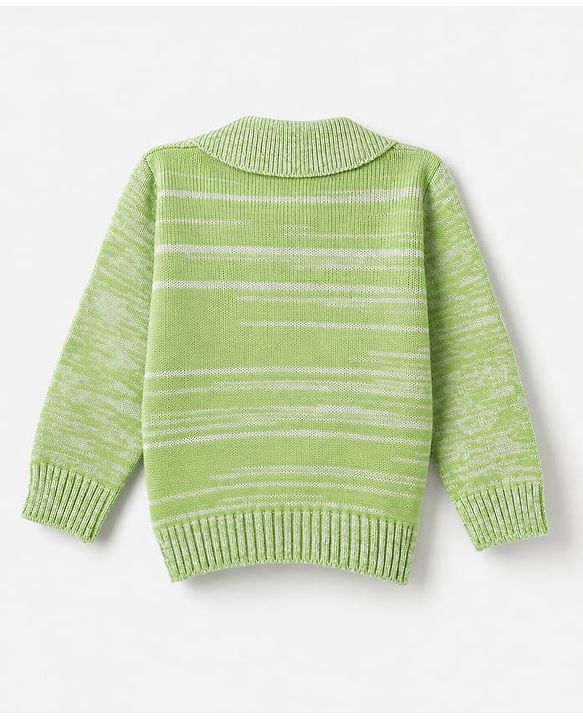 Babyhug Cable Knit Full Sleeves Sweater Set - Limegreen