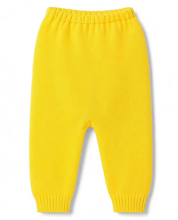 Babyhug Knit Full Sleeves Solid  Sweater Set - Yellow