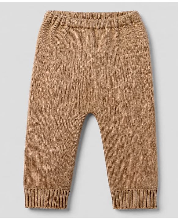 Babyhug Knit Pullover and Pant Sweater Set with Full Sleeves and Striped Pattern - Brown