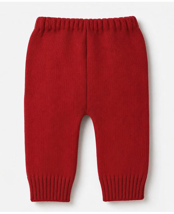Babyhug  Knit Full Sleeves Striped Sweater Set - Rust Orange