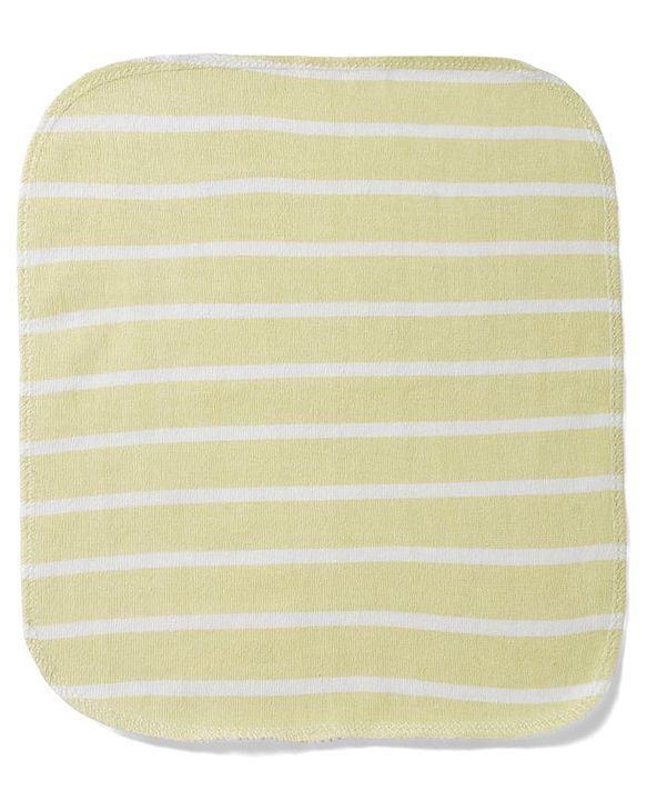 Babyhug 100% Cotton Knit Striped Hand & Face Towels Pack of 6 - Yellow & White