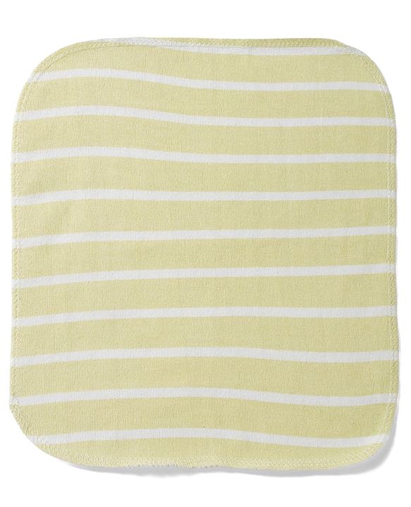 Babyhug 100% Cotton Knit Striped Hand & Face Towels Pack of 6 - Yellow & White
