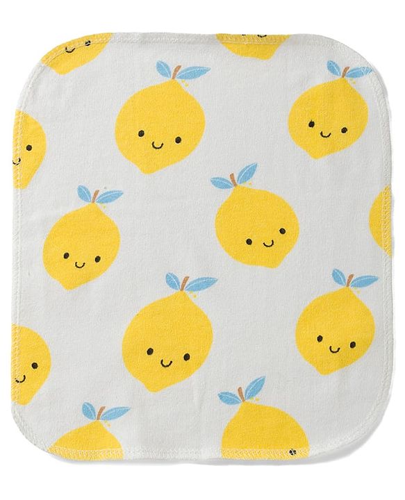 Babyhug 100% Cotton Knit Striped Hand & Face Towels Pack of 6 - Yellow & White