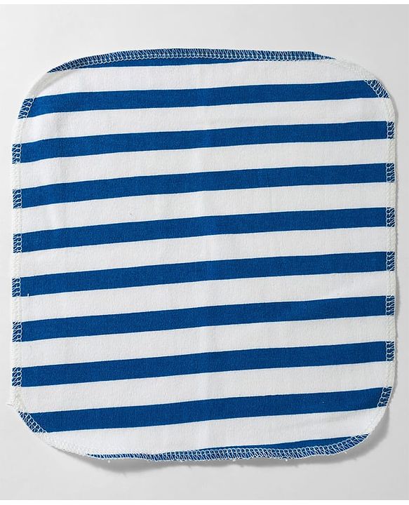 Babyhug 100% Cotton Knit Striped Hand & Face Towels Pack of 6 - Yellow, White & Blue