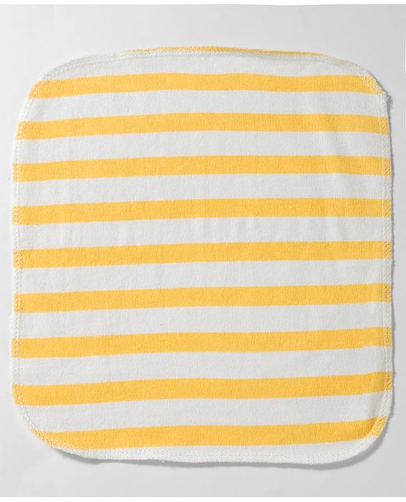 Babyhug 100% Cotton Knit Striped Hand & Face Towels Pack of 6 - Yellow, White & Blue
